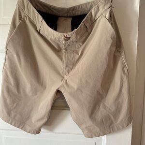 Well worn and loved men’s lululemon khaki shorts